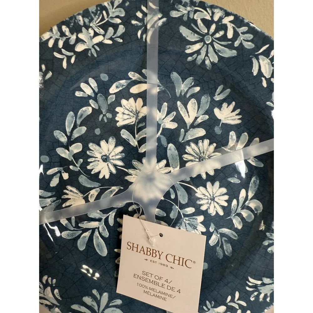 SHABBY CHIC MELAMINE Teal Spring Floral 10.5